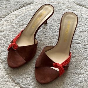 SACCO suede kitten heel sandals - made in Italy